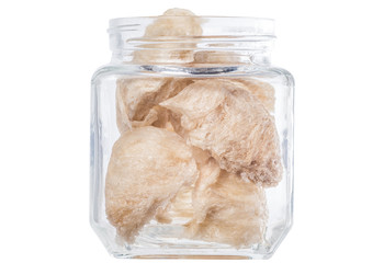 Edible bird's nests are bird nests created by edible-nest swiftlets isolated on white background