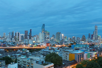 Fototapeta na wymiar Bangkok City View in the twilight.