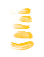 Fototapeta na wymiar Set of yellow brush strokes 