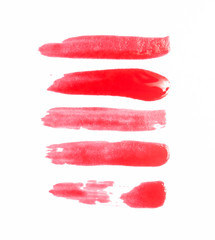 Set of red brush strokes
