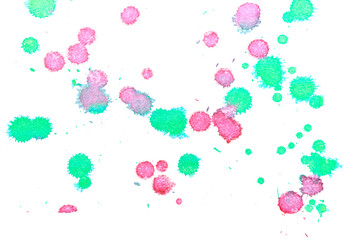 Abstract red green ink splash