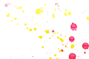 Abstract yellow red ink splash