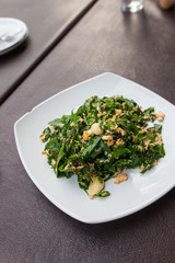 fried Gnetum gnemon leaves with egg