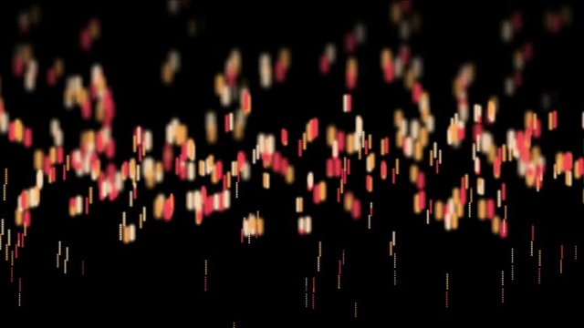 4k Particle fireworks flame fire campfire background,mosquitoes,flies dots fly art dance.