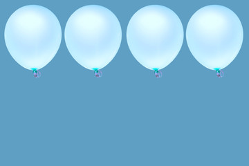 Balloon pastel for happy or anniversary on blue background