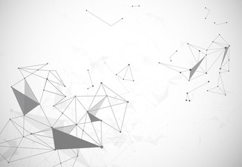 Abstract Polygonal Space Background with Connecting Dots and Lines