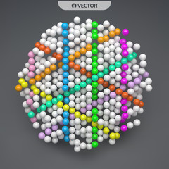 Sphere. Abstract structure with particles. Technology style. Vector illustration.