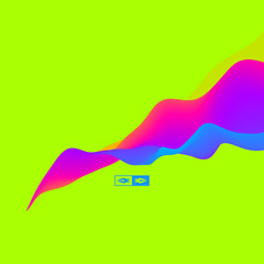 3D Wavy Background. Dynamic Effect. Abstract Vector Illustration. Design Template. Modern Pattern.