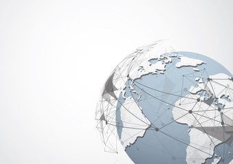 Global network connection. World map point and line composition concept of global business. Vector Illustration