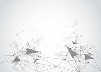 Abstract Polygonal Space Background with Connecting Dots and Lines. Vector illustration