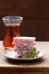 Turkish delight rahat loachum traditional oriental dessert
