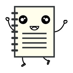note book school kawaii character vector illustration design
