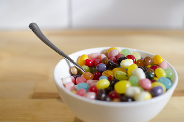 candy bowl with spoon 