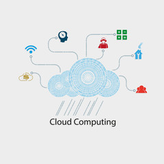 Fototapeta premium computer cloud numbers