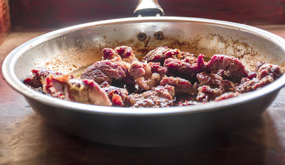 Beef steak cooking