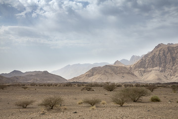 landscape of Hajjar Mountains in Nizwa, Oman