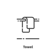 Towel icon, vector symbol in line style isolated on white background. Editable stroke 48x48 pixel perfect.