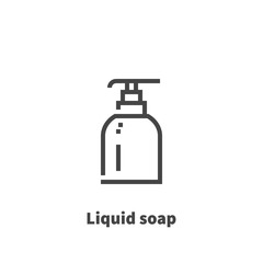 Liquid soap icon, vector symbol in line style isolated on white background. Editable stroke 48x48 pixel perfect.