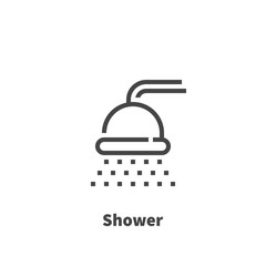 Shower icon, vector symbol in line style isolated on white background. Editable stroke 48x48 pixel perfect.