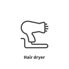 Hair dryer icon, vector symbol in line style isolated on white background. Editable stroke 48x48 pixel perfect.