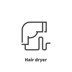 Hair dryer icon, vector symbol in line style isolated on white background. Editable stroke 48x48 pixel perfect.