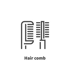 Hair comb icon, vector symbol in line style isolated on white background. Editable stroke 48x48 pixel perfect.
