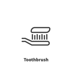 Toothbrush icon, vector symbol in line style isolated on white background. Editable stroke 48x48 pixel perfect.