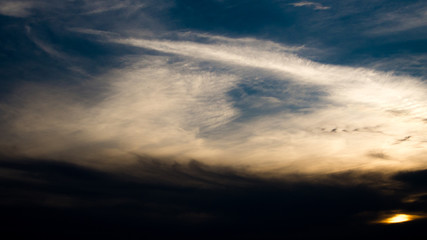 Fiery sunset over the river