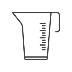 Measuring cup line icon, outline vector sign, linear style pictogram isolated on white. Symbol, logo illustration. Editable stroke. Pixel perfect graphics