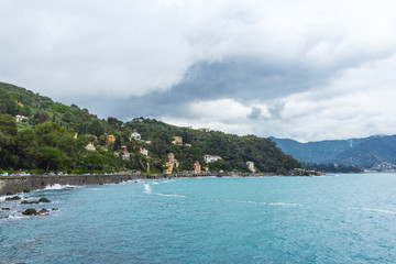 rocks and the sea near Portofino, Italy