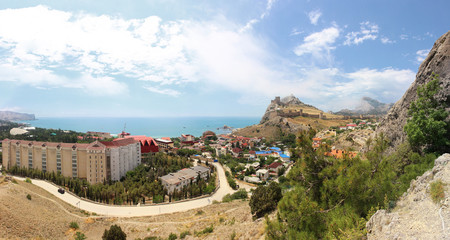 Obraz premium Panorama of Sudak on the Black sea.