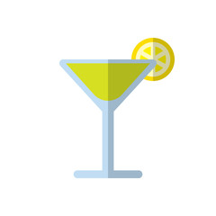 Cocktail flat icon, filled vector sign, colorful pictogram isolated on white. Symbol, logo illustration. Flat style design
