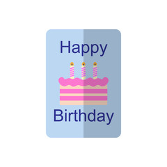 Birthday card flat icon, filled vector sign, colorful pictogram isolated on white. Symbol, logo illustration. Flat style design