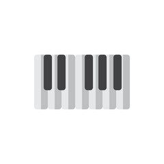 Piano keys flat icon, filled vector sign, colorful pictogram isolated on white. Synthesizer symbol, logo illustration. Flat style design
