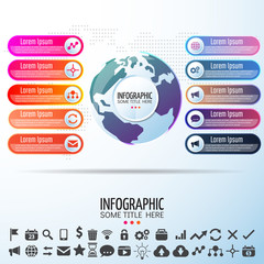 World Map Infographics Design Template