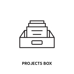Projects Box vector icon, archive symbol. Modern, simple flat vector illustration for web site or mobile app