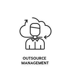 Outsource Management vector icon, freelance symbol. Modern, simple flat vector illustration for web site or mobile app