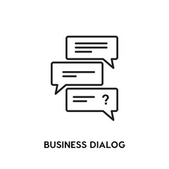 Business Dialog vector icon, dialogue symbol. Modern, simple flat vector illustration for web site or mobile app