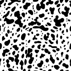 Fototapeta premium vector seamless black and white pattern of dalmatian