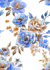 Seamless abstract floral vector pattern