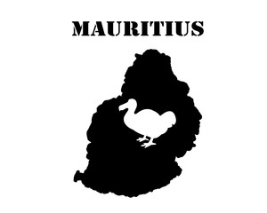Symbol of  Mauritius and map © mayboro1964