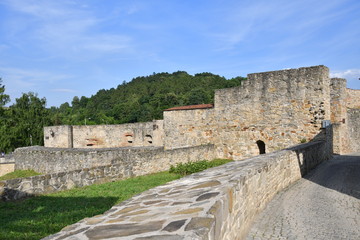 Fototapeta na wymiar old historical wall, church and tower Bardejov Slovakia