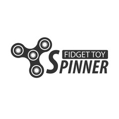 Hand Spinner Logo, Emblems and Icon. Fidget Spinners. Anti Stress toy.