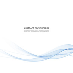 Abstract vector background, blue waved lines