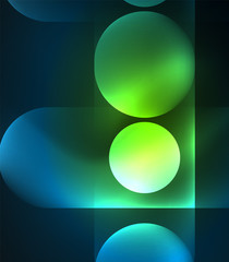 Vector glowing geometric shapes background
