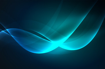 Smoky glowing waves in the dark