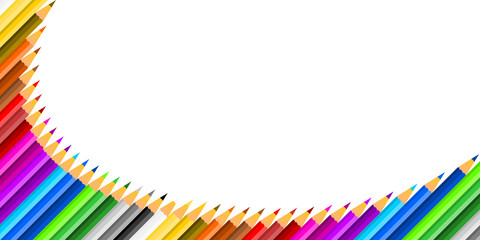 Fototapeta premium Crayons de Couleurs Courbe Bas
