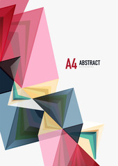 Triangular low poly vector a4 size geometric abstract template