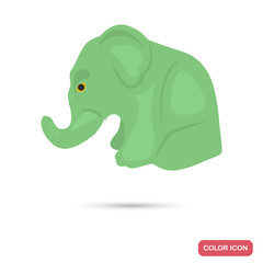 Statuette of a jade elephant color flat icon for web and mobile design
