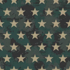 Keuken foto achterwand Militair patroon vector naadloos grunge militair patroon met sterren